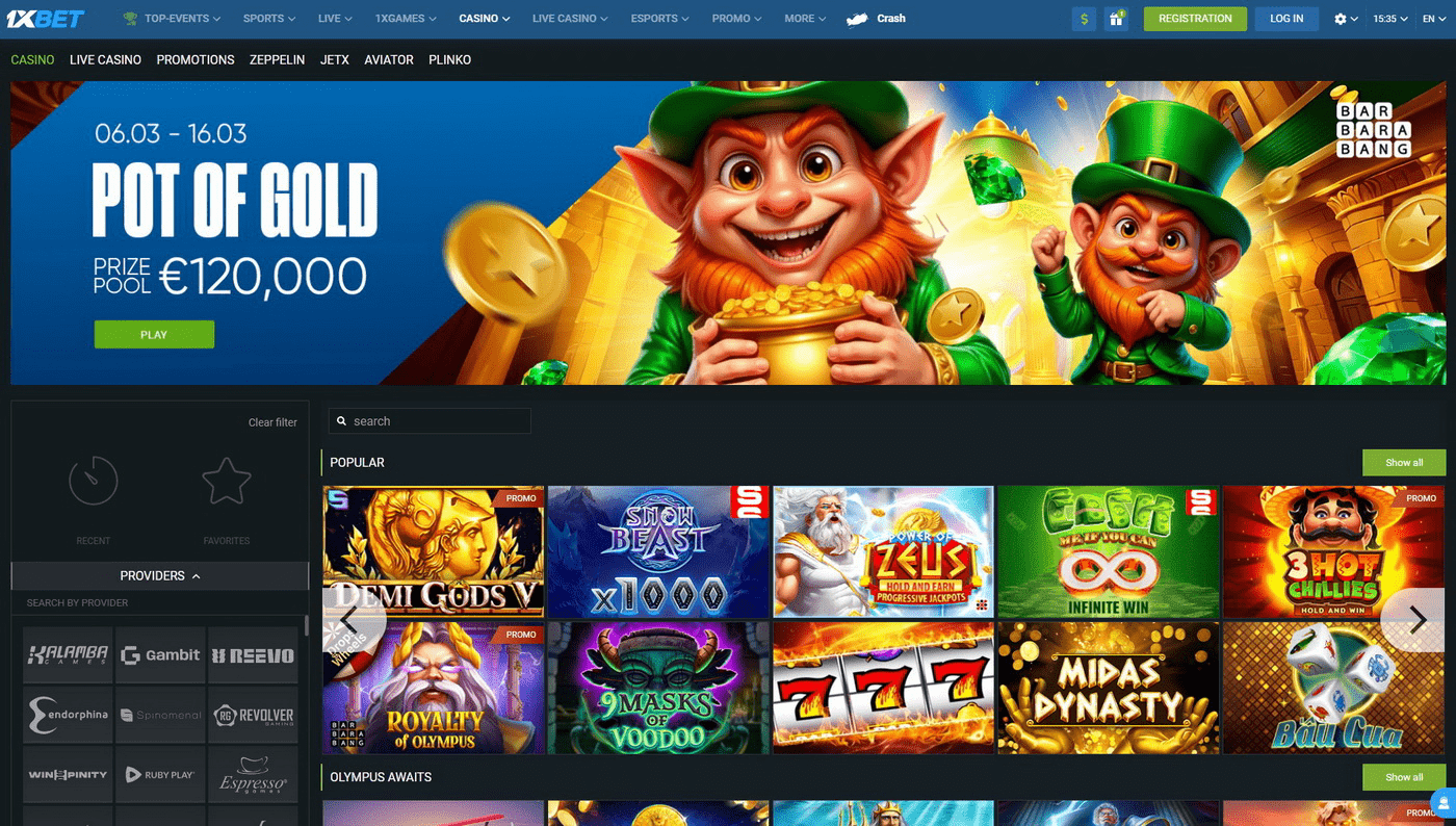 1xBet online casino bonus