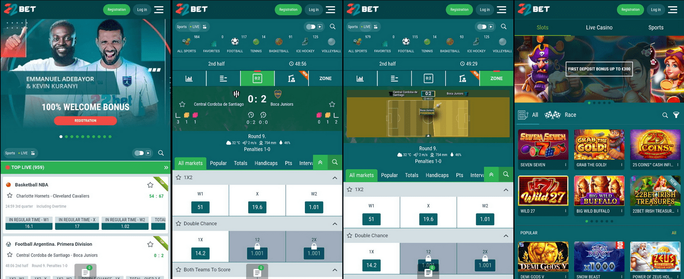 22bet kladjenje putem mobitela